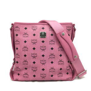 MCM Shoulder Bag Crossbody Pink Leather